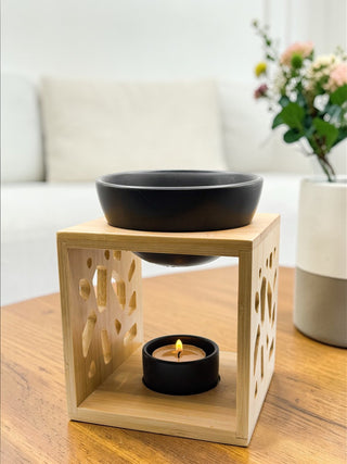 Brûle - parfum 'bambou - céramique' - blanc ou noir - Fee maison