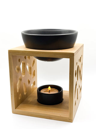 Brûle - parfum 'bambou - céramique' - blanc ou noir - Fee maison