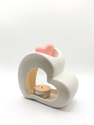 Brûle-parfum "Cœur" - Blanc