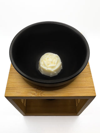 Brûle-parfum 'bambou-céramique' - blanc ou noir