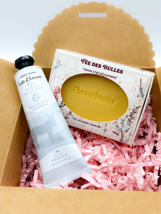 Pack cadeau - un savon et une crème mains au Lait d'ânesse Bio - Fee maison