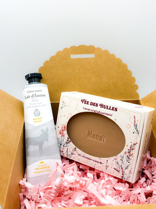 Pack cadeau - un savon et une crème mains au Lait d'ânesse Bio - Fee maison
